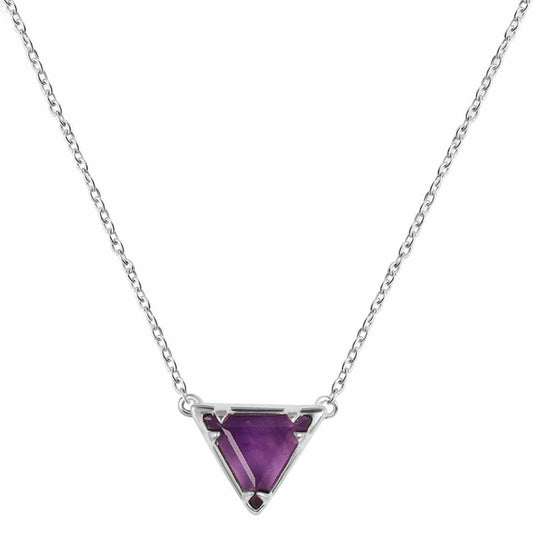 Aurelia Triangle Amethyst Pendant Necklace
