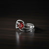 Crimson Flame Solitaire Ring