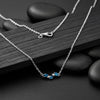Azure Leaf Minimal Silver Necklace