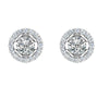 Crystal white topaz Stud Earrings – 925 Sterling Silver Halo Setting