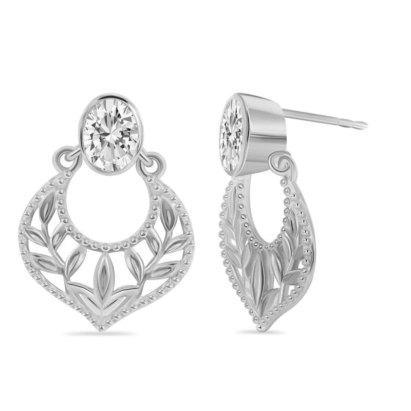 Elaine Pear-Cut White Zircon Stud Earrings – 925 Sterling Silver