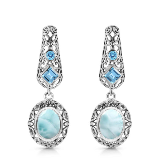 Caribbean Drop – Turquoise Dangle Earrings (925 Silver)”
