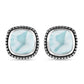 Aqua Glow Cushion Stud Earrings
