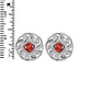 "Ruby Swirl Blossom" Red Garnet Stud Earrings – 925 Sterling Silver Floral Art Design