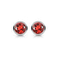 "Crimson Aura" Red Garnet Bezel Set Stud Earrings – 925 Sterling Silver