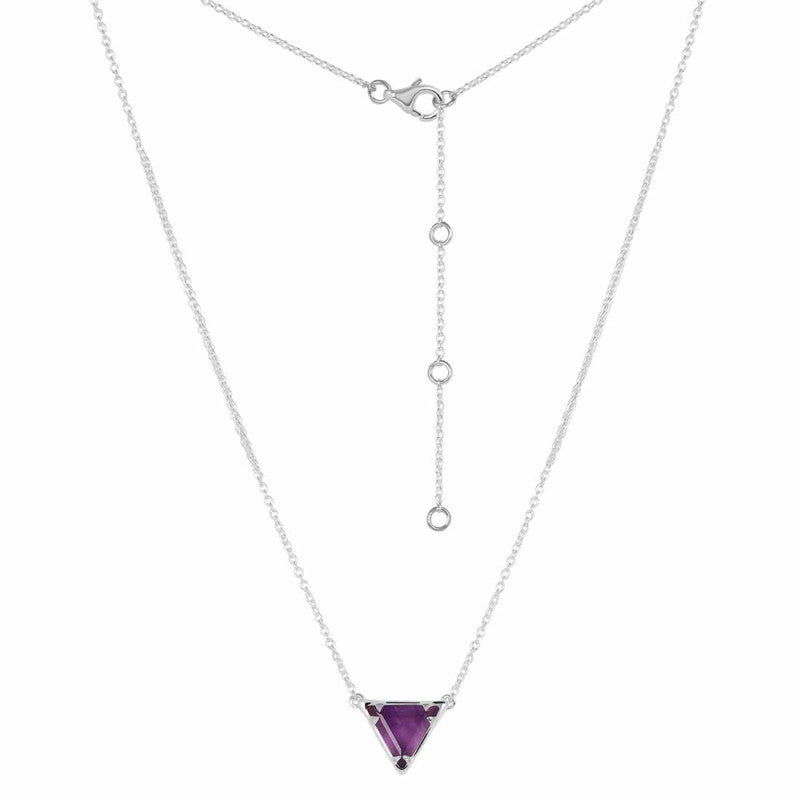 Aurelia Triangle Amethyst Pendant Necklace