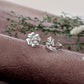 "Plumeria" Textured Silver Flower Stud Earrings - 925 Sterling Silver