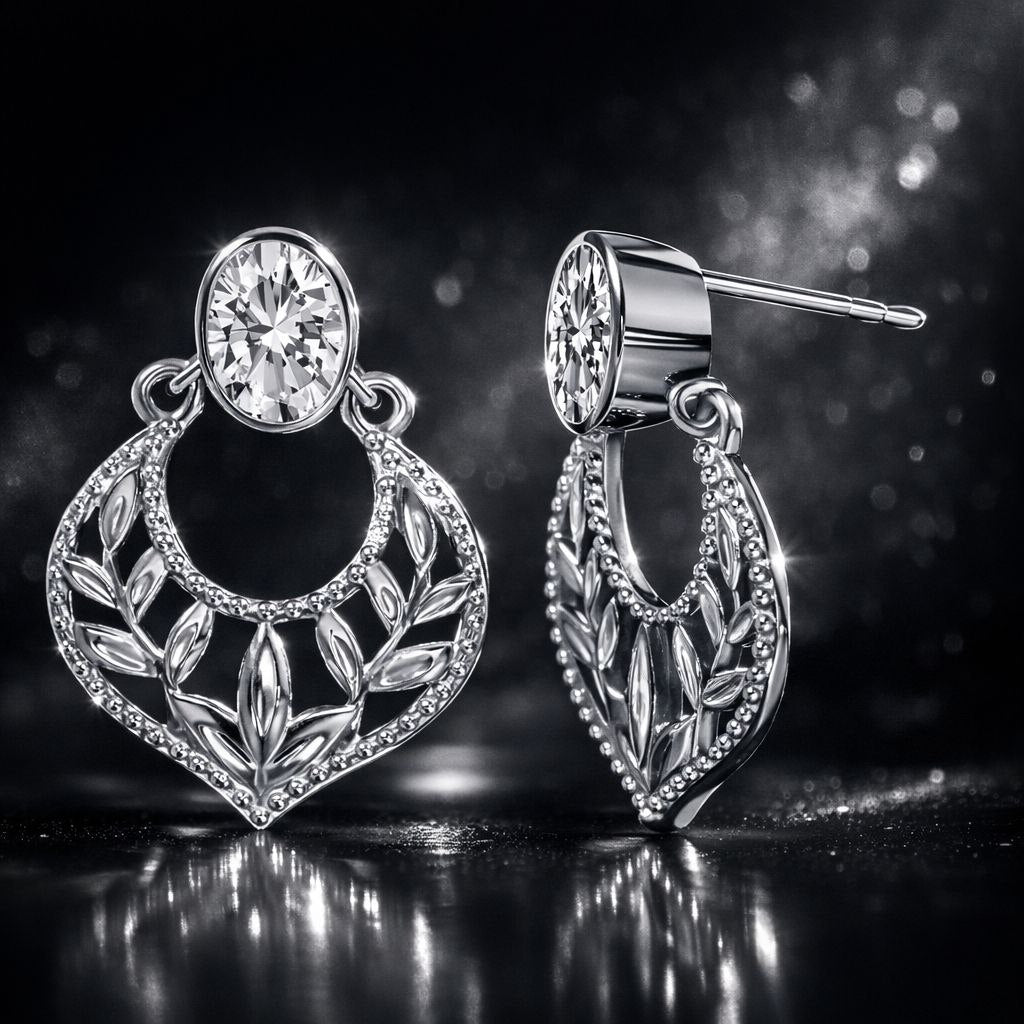 Elaine Pear-Cut White Zircon Stud Earrings – 925 Sterling Silver