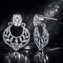 Elaine Pear-Cut White Zircon Stud Earrings – 925 Sterling Silver