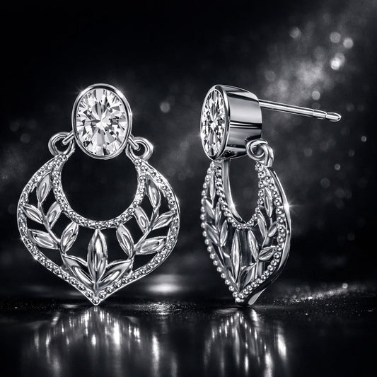 Elaine Pear-Cut White Zircon Stud Earrings – 925 Sterling Silver