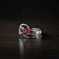 Crimson Flame Solitaire Ring