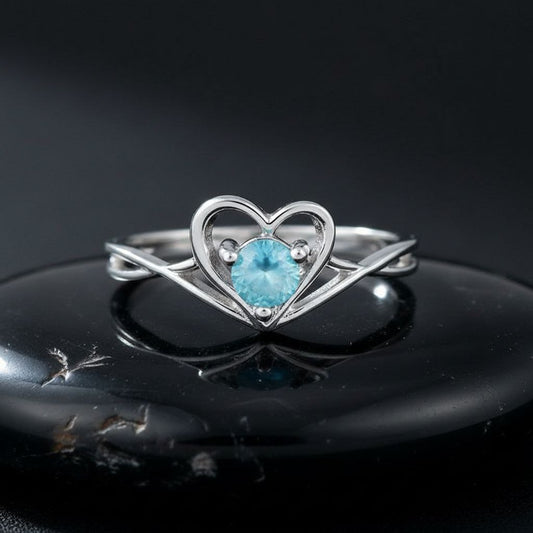 Azure Heart Whisper Ring
