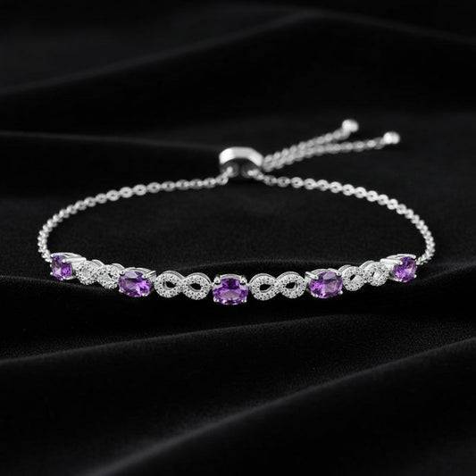 Royal Amethyst Link Bracelet