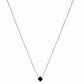 Noir Bloom Black Stone Silver Necklace