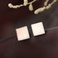 Classic Square Mother of Pearl Stud Earrings in Sterling Silver