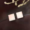 Classic Square Mother of Pearl Stud Earrings in Sterling Silver