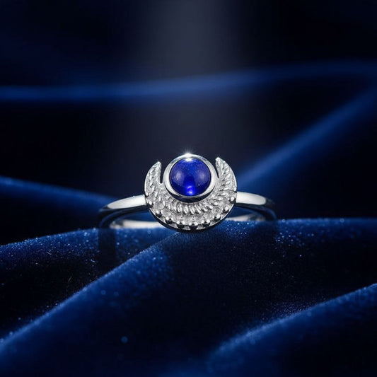 Luna Crescent Aqua Ring