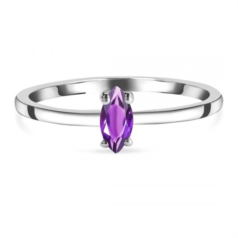 Amethyst Solis Minimal Ring