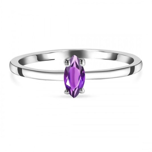 Amethyst Solis Minimal Ring