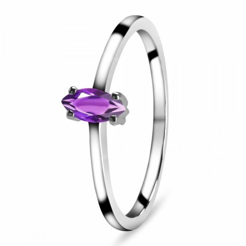 Amethyst Solis Minimal Ring