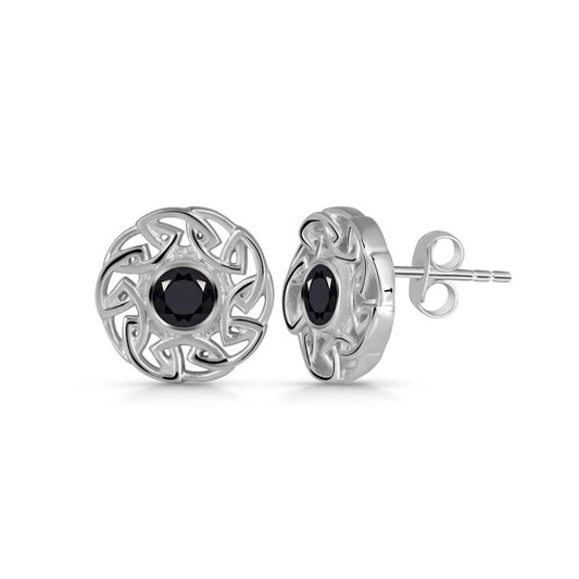 Vintage Swirl Black Onyx Earrings – 925 Silver