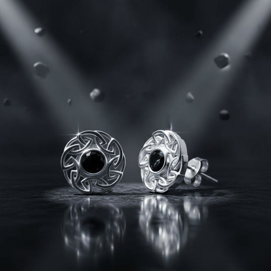 Vintage Swirl Black Onyx Earrings – 925 Silver