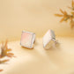 Classic Square Mother of Pearl Stud Earrings in Sterling Silver
