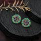 "Jaipur Mandala" Lapis Lazuli & Turquoise Stud Earrings - Gold Plated 925 Silver