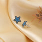 "Twinkle" Blue Enamel Star Stud Earrings - 925 Sterling Silver