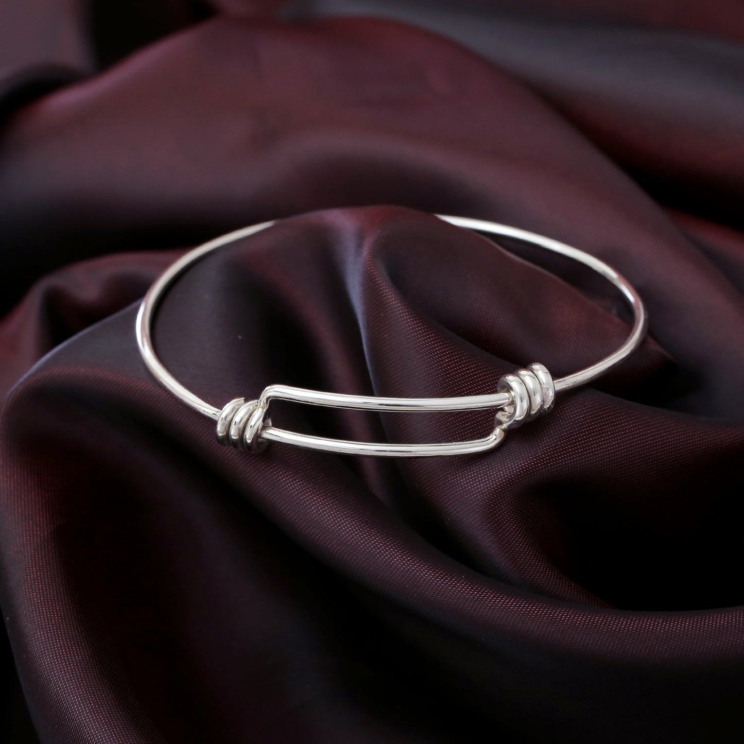 "Simplicity" Modern Adjustable Bangle Bracelet - 925 Sterling Silver