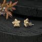"Elara" Dainty Gold Flower Stud Earrings - Textured 925 Sterling Silver