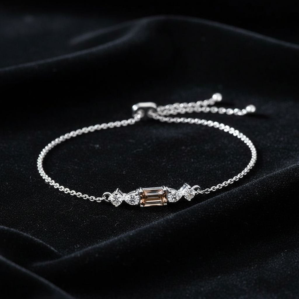 Celeste Line 925 Sterling Silver Adjustable Bracelet