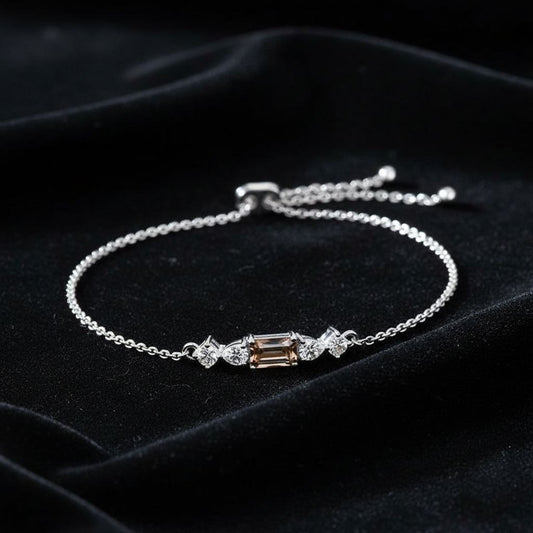 Celeste Line 925 Sterling Silver Adjustable Bracelet