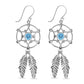 Dream Weaver – Blue Topaz Dreamcatcher Earrings (925 Silver)