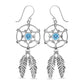 Dream Weaver – Blue Topaz Dreamcatcher Earrings (925 Silver)