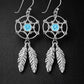 Dream Weaver – Blue Topaz Dreamcatcher Earrings (925 Silver)