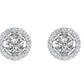 Crystal white topaz Stud Earrings – 925 Sterling Silver Halo Setting
