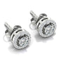 Crystal white topaz Stud Earrings – 925 Sterling Silver Halo Setting