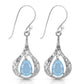 Ocean Mist – Blue Topaz Teardrop Halo Earrings (925 Silver)