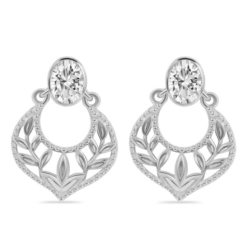 Elaine Pear-Cut White Zircon Stud Earrings – 925 Sterling Silver